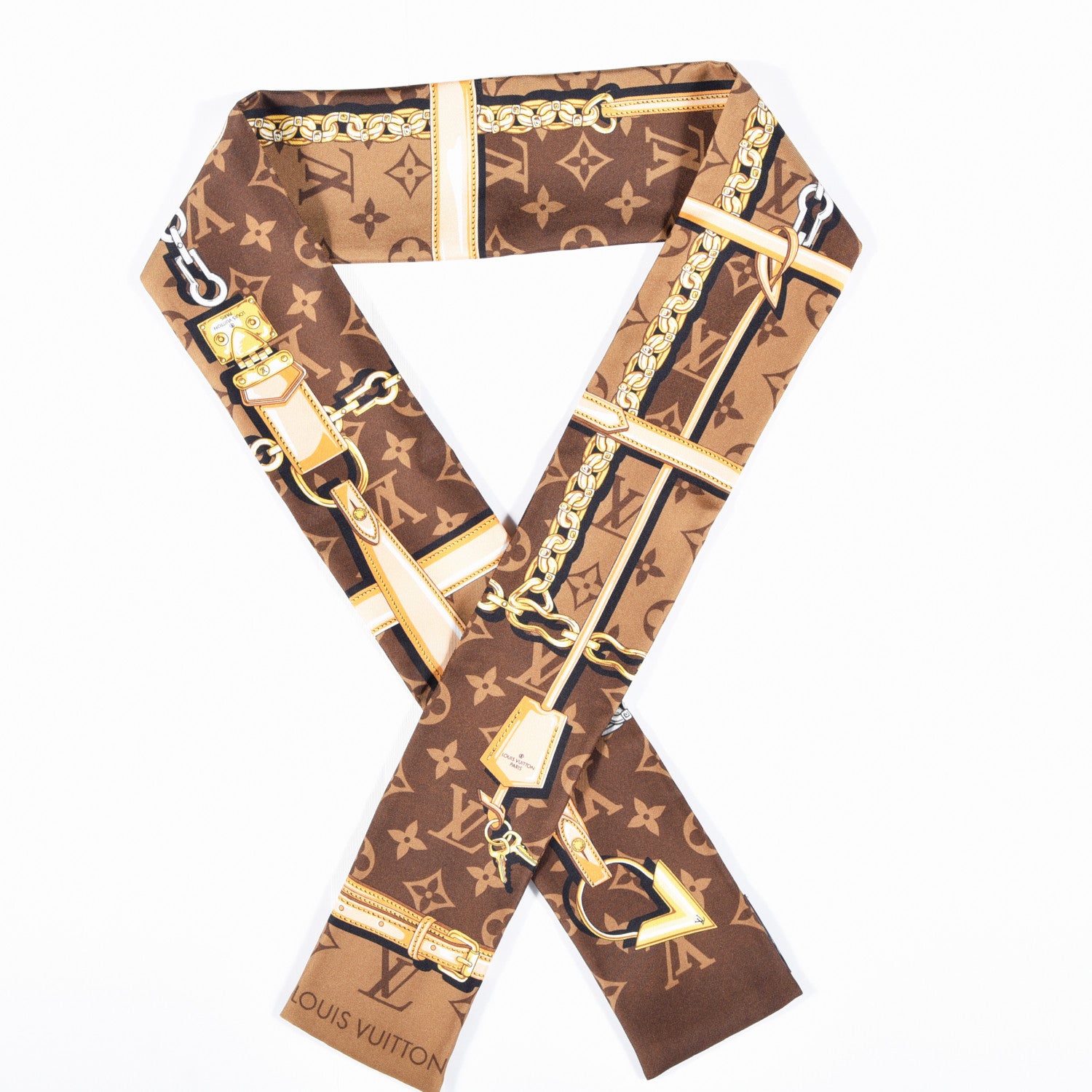 Louis Vuitton Silk Monogram Confidential Bandeau Brown 1 of 4
