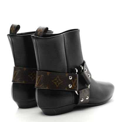 Louis Vuitton Calfskin Monogram Rhapsody Ankle Boots 36.5 Black 4 of 10