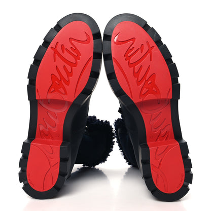 Christian Louboutin Kid Calfskin Suede Rubber Shearling Glory Duck Flat Boot 37 Black 6 of 9