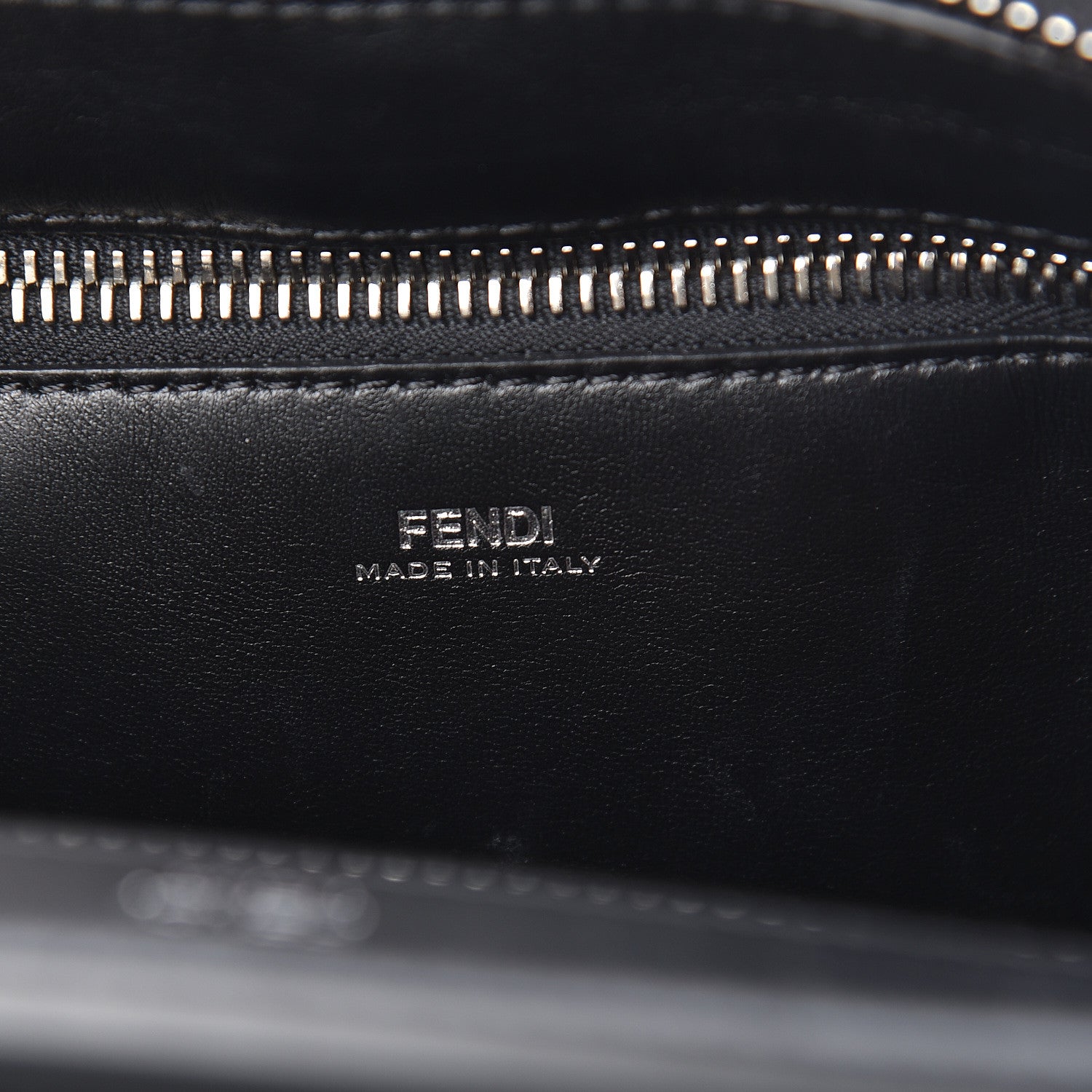 Fendi Shiny Nappa Trapuntata Small DotCom Click Chain Satchel Black 8 of 15