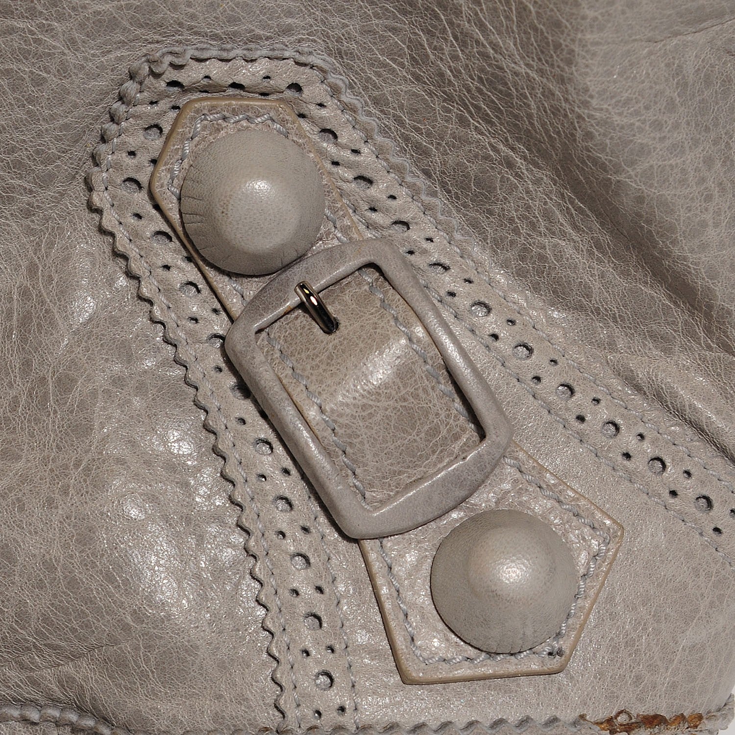 Balenciaga Agneau Giant Brogues Hardware Day Hobo Argent 7 of 11