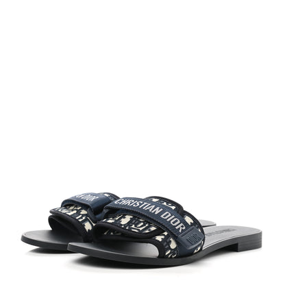 Christian Dior Nylon Oblique Dio(r)evolution Slide Sandals 40 Deep Blue 3 of 10