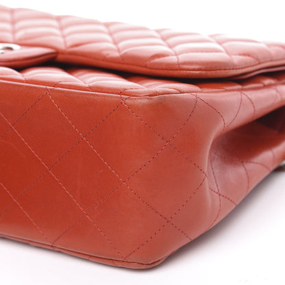 Chanel Lambskin Quilted Jumbo Double Flap Red 15 of 20