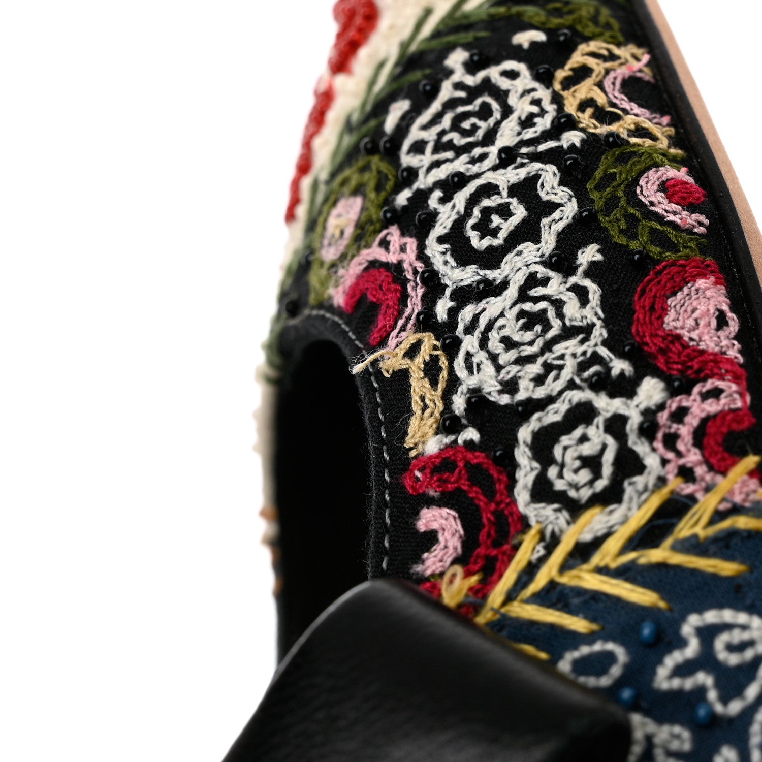 Christian Dior Embroidered Calfskin Beaded Sweet D Sling-Back Pumps 37.5 Multicolor 10 of 12