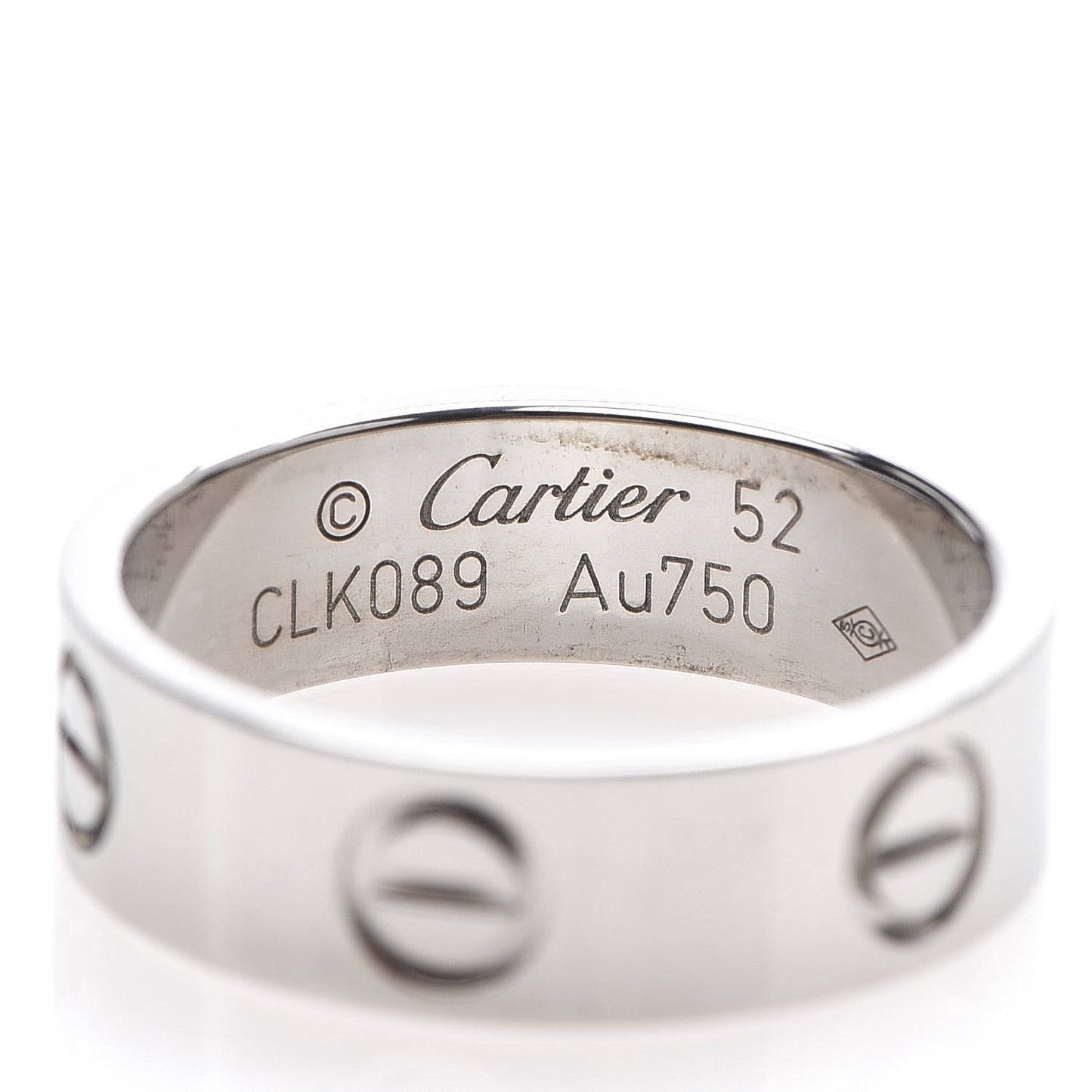 18K White Gold 5.5mm LOVE Ring 52 6