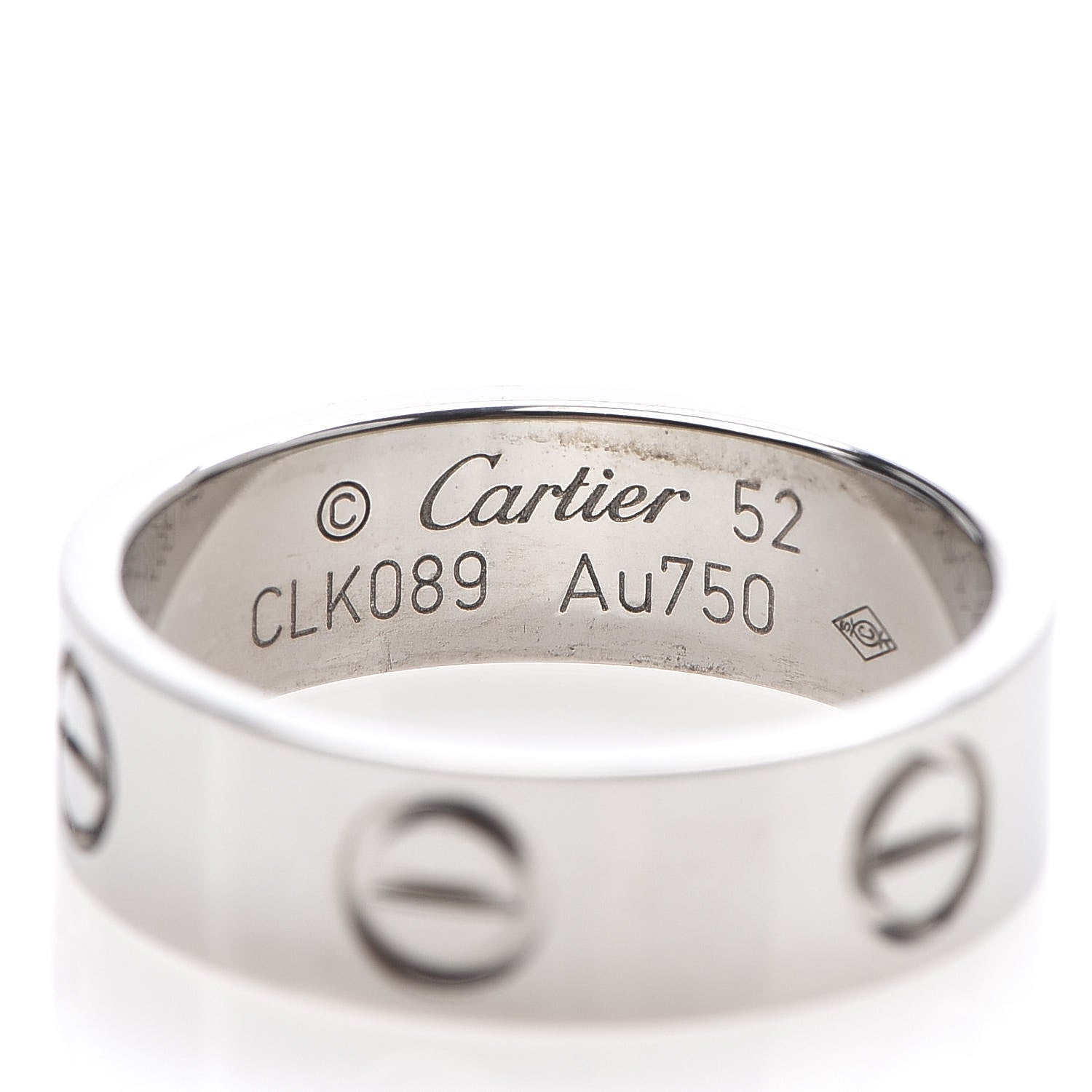 Cartier 18K White Gold 5.5mm LOVE Ring 52 6 4 of 4