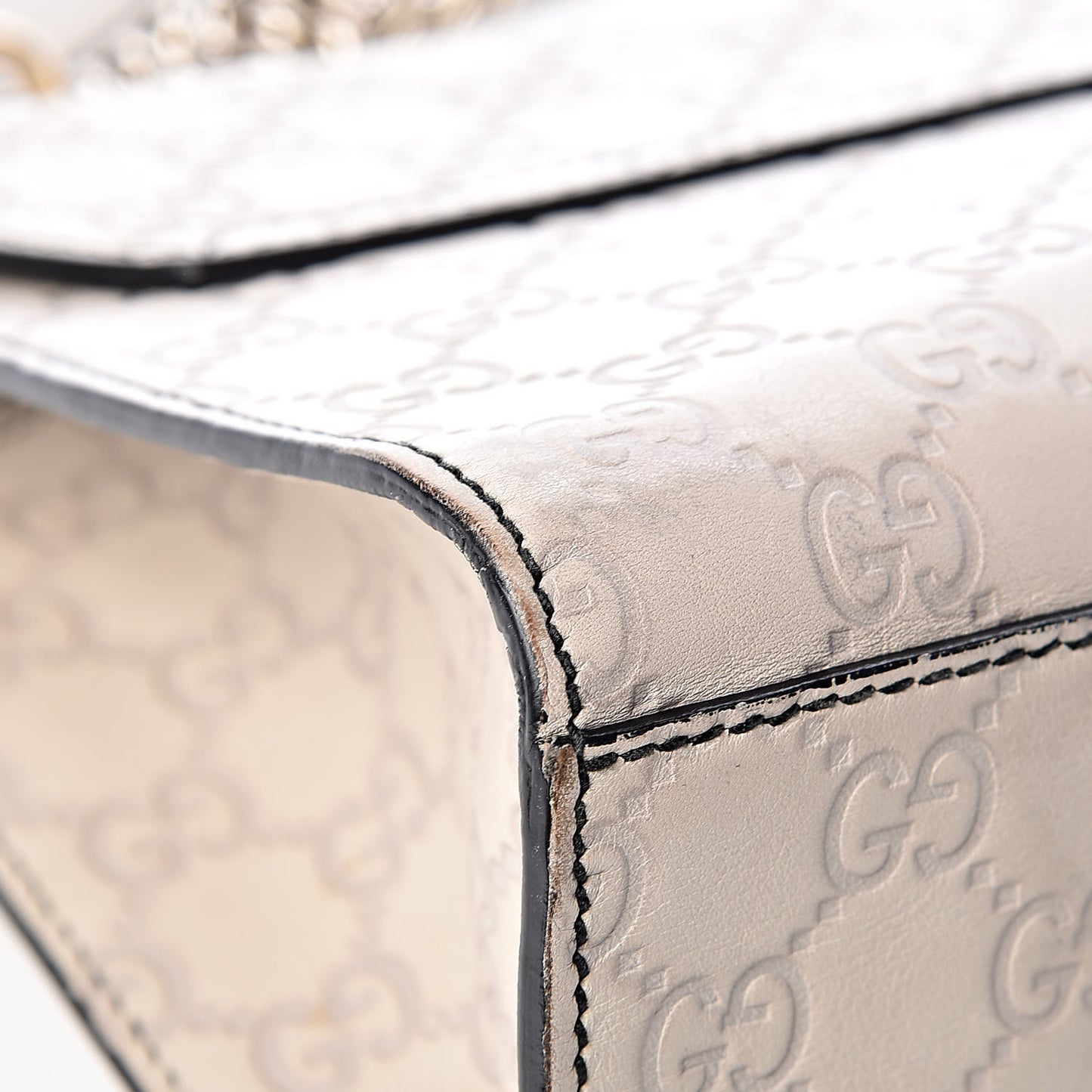 Guccissima Signature Medium Emily Chain Shoulder Bag Mystic White