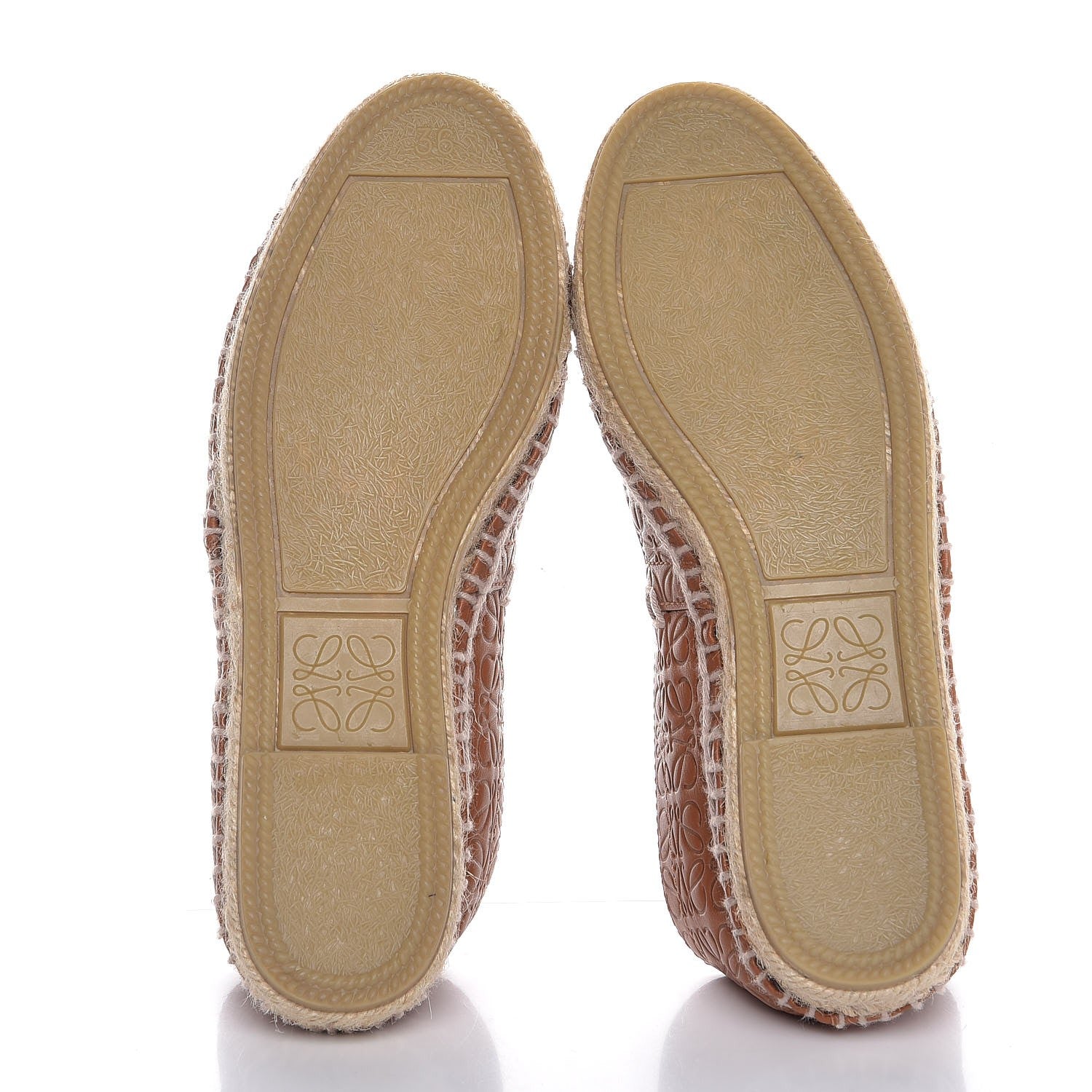Loewe Calfskin Embossed Repeat Espadrilles 36 Tan 5 of 9