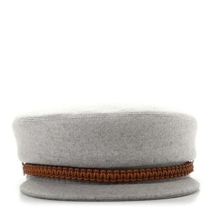 Hermes Cashmere Swift Womens Deauville Cap 59 Gris Flanelle Gold 3 of 9