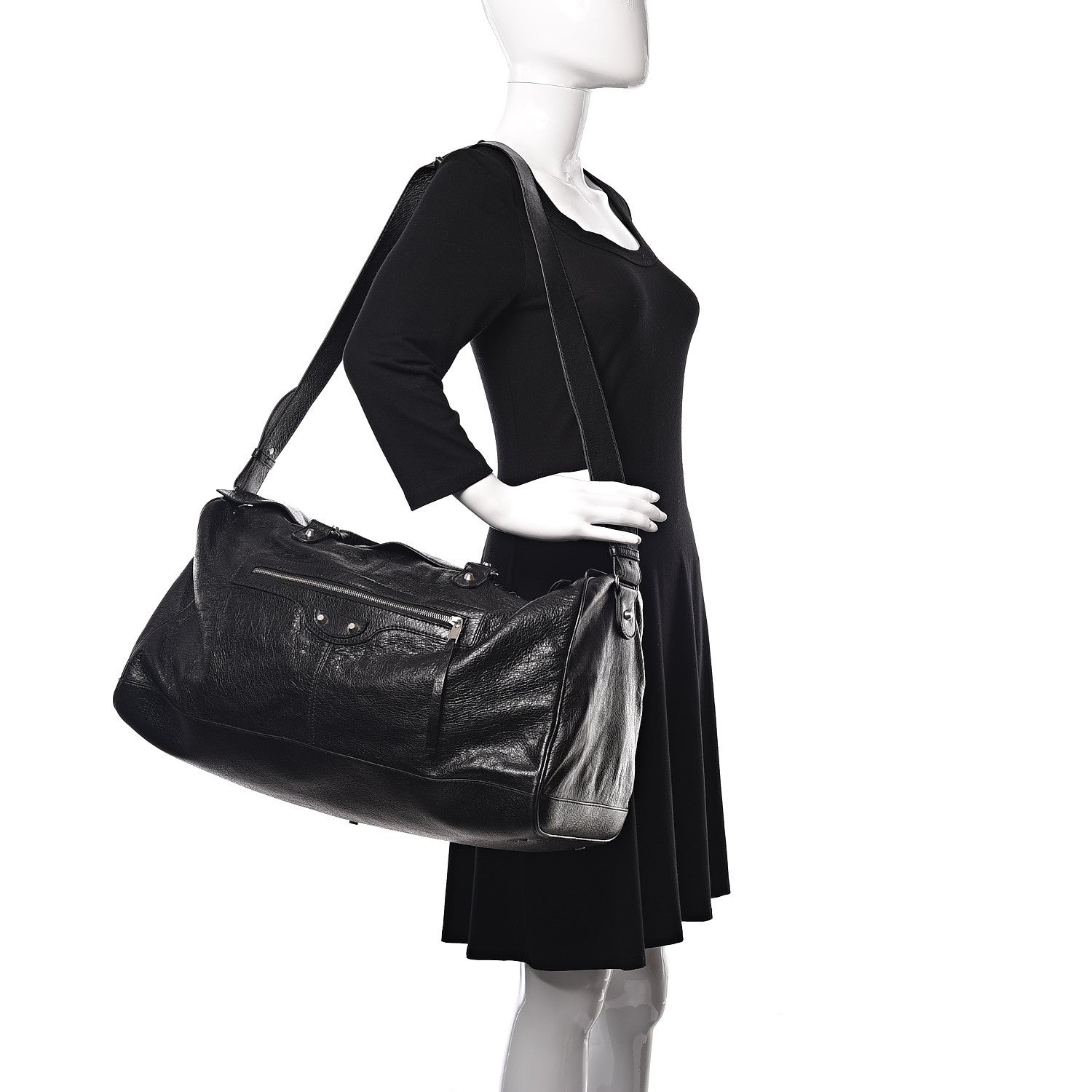 Balenciaga Agneau Classic Silver Hardware S Squash Boston Black 2 of 9
