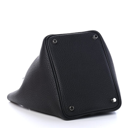 Hermes Taurillon Clemence Matte Alligator Picotin Lock Touch 18 PM Black 4 of 9