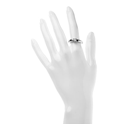 Cartier 18K White Gold Diamond .42ct C De Solitaire Ring 52 6 2 of 7