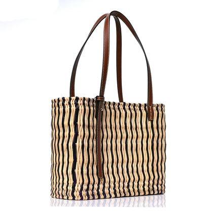 Loewe Raffia Paula's Ibiza Reed Square Basket Tote Bag Natural Black Pecan 2 of 4