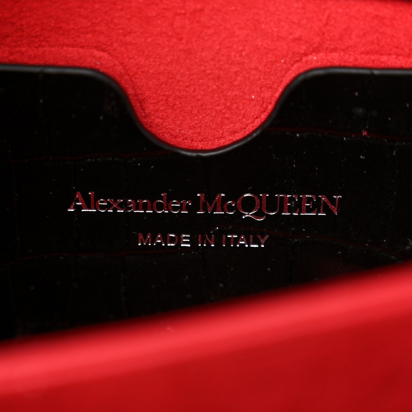 Shiny Calfskin Crocodile Embossed Knuckle Jeweled Crossbody Black