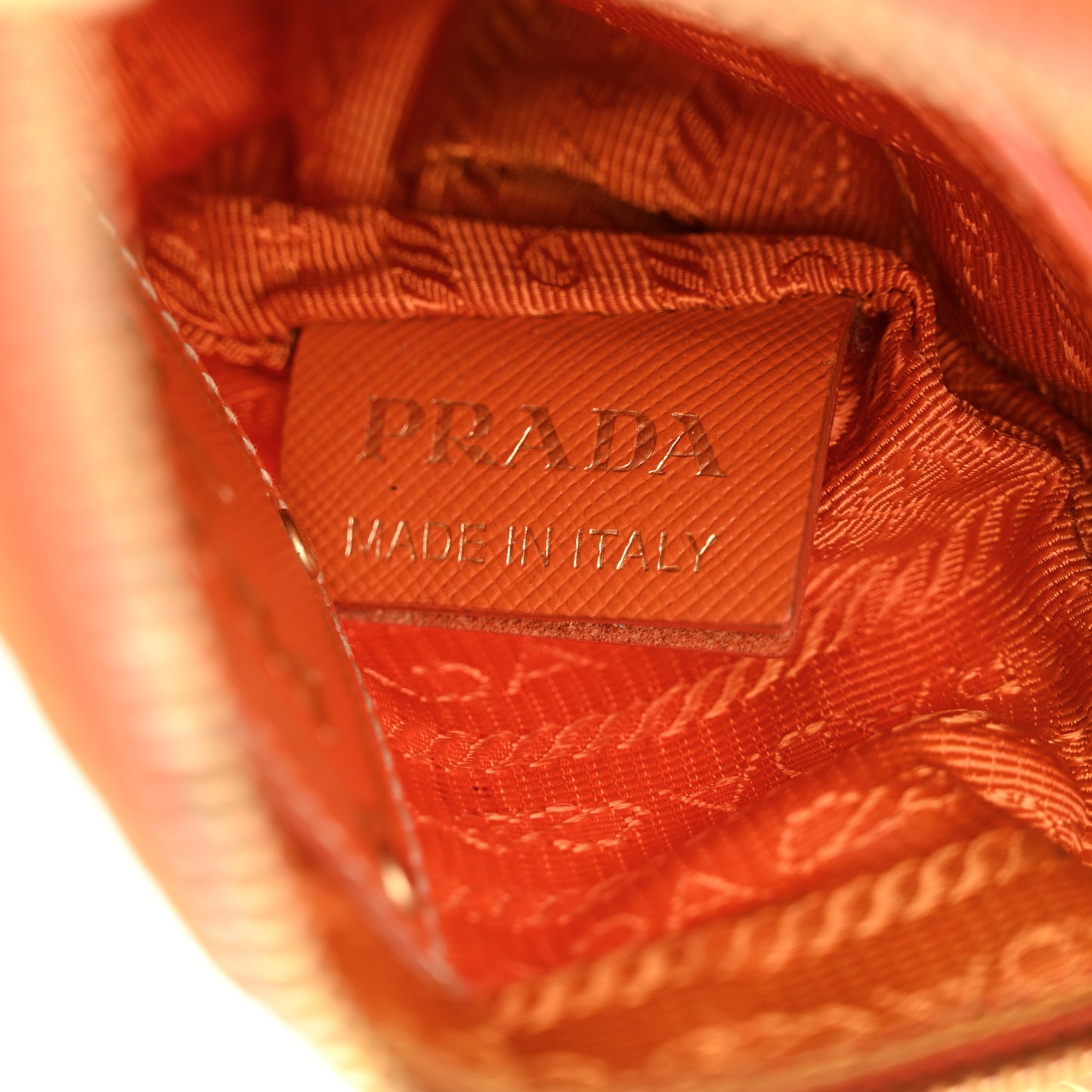 Tessuto Nylon Saffiano Logo Crossbody Bag Orange