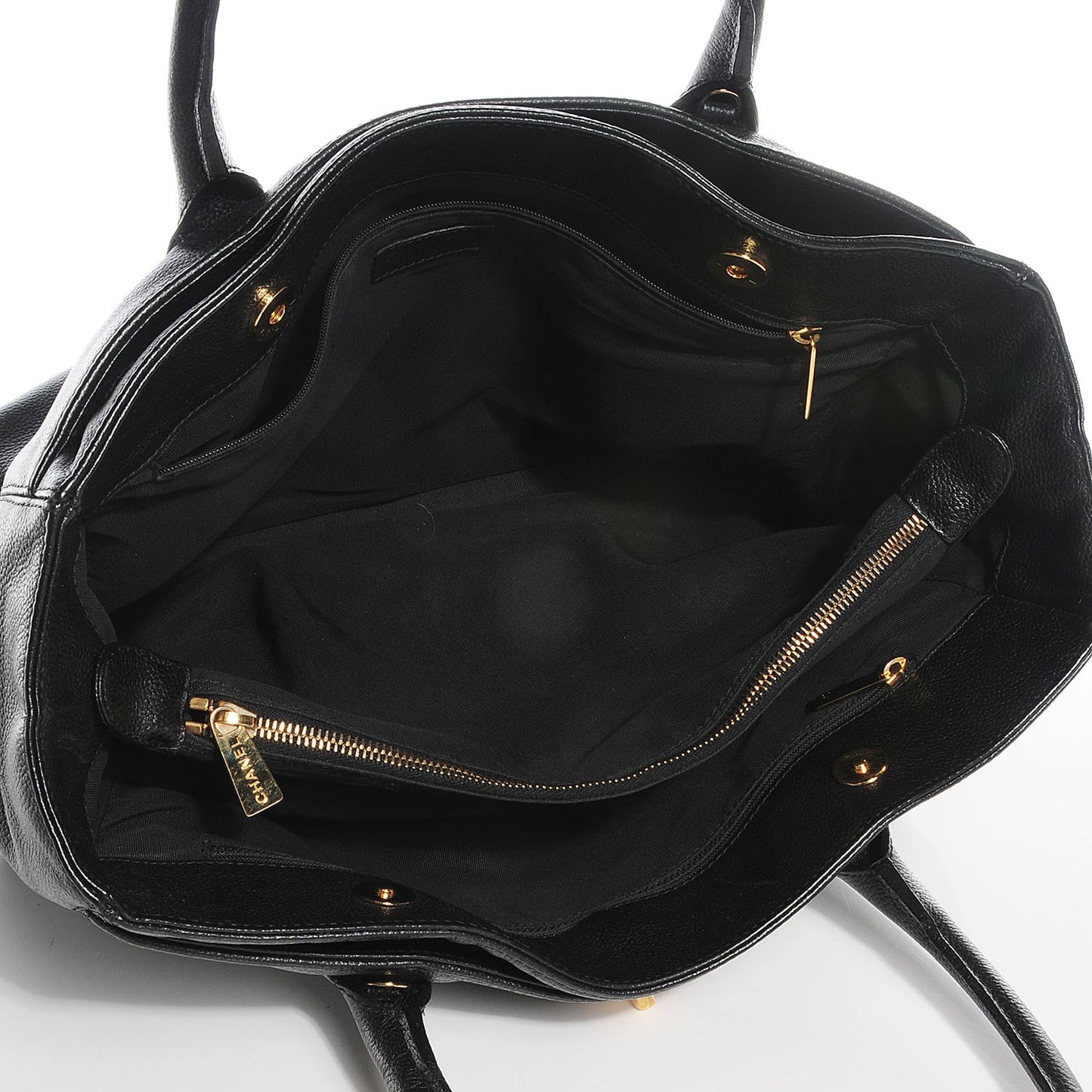 Calfskin Cerf Executive Shopper Tote Black