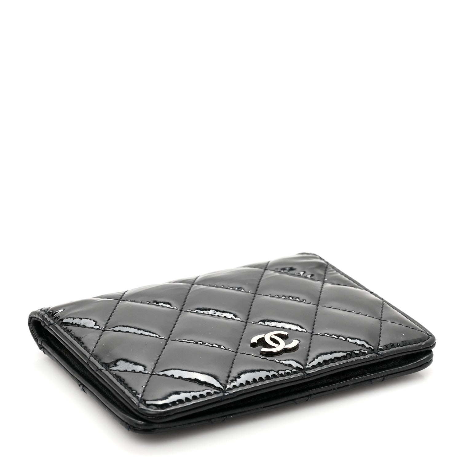 Chanel Patent Quilted Card Holder Wallet Black 4 of 11
