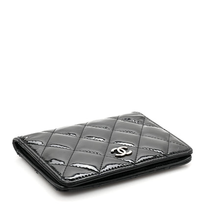 Chanel Patent Quilted Card Holder Wallet Black 4 of 11