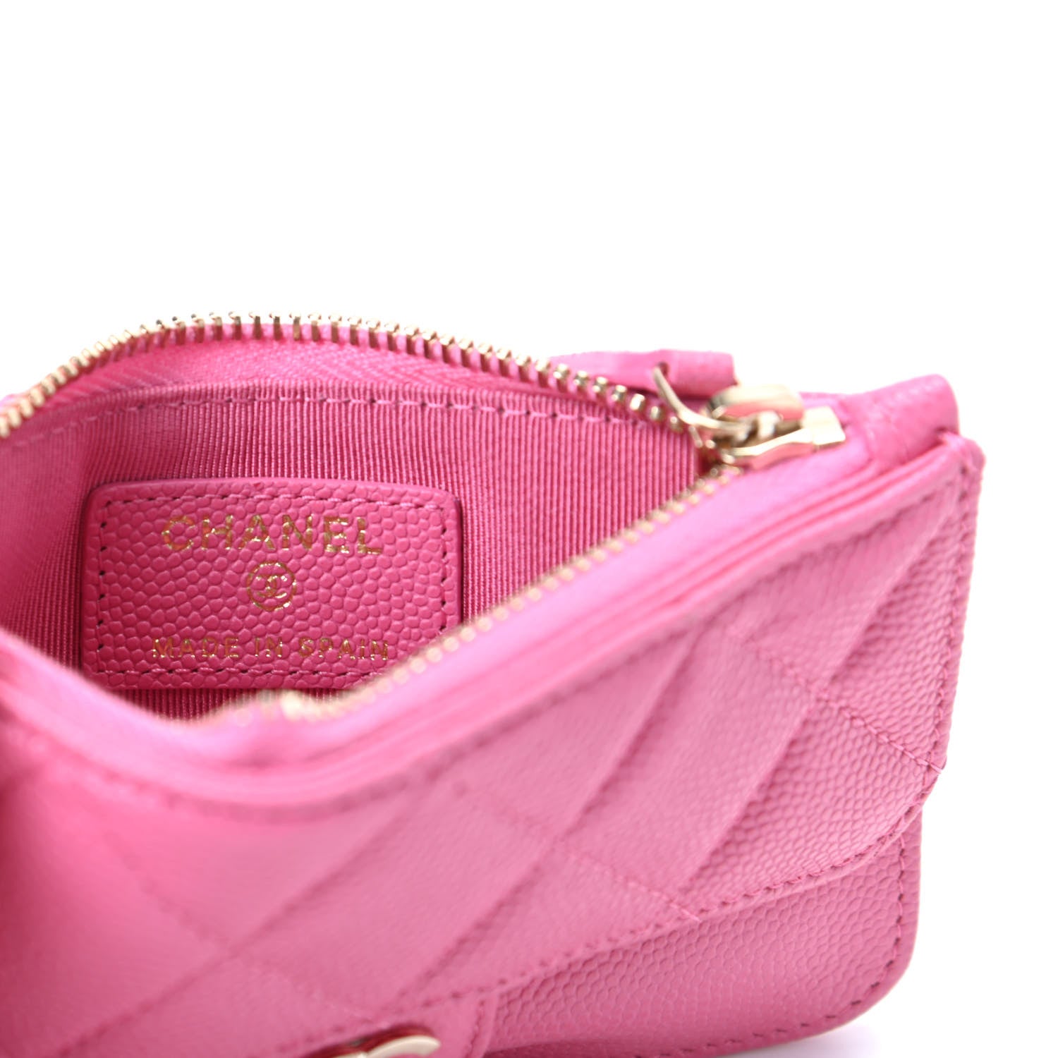 Chanel Caviar Quilted Flap Zip Card Holder Pink 6 of 8