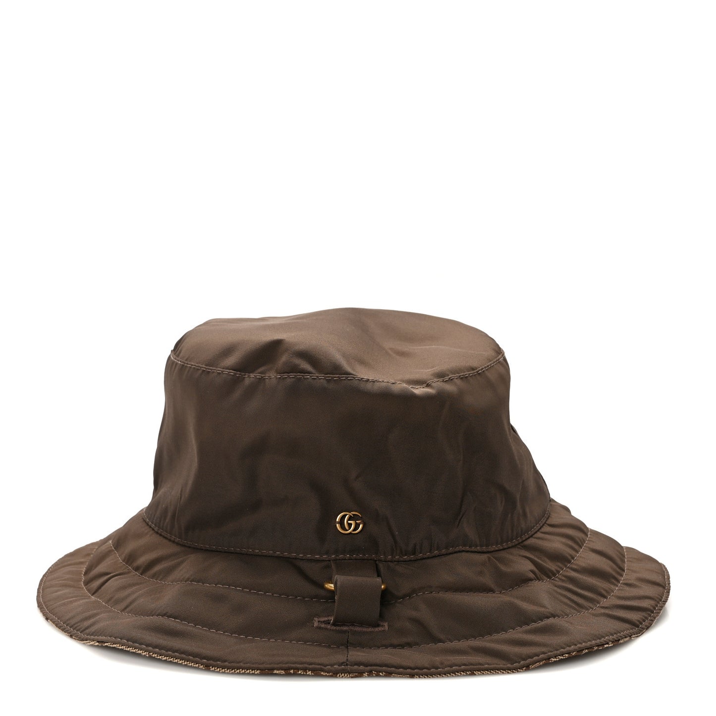 Canvas Monogram Reversible Bucket Hat Brown