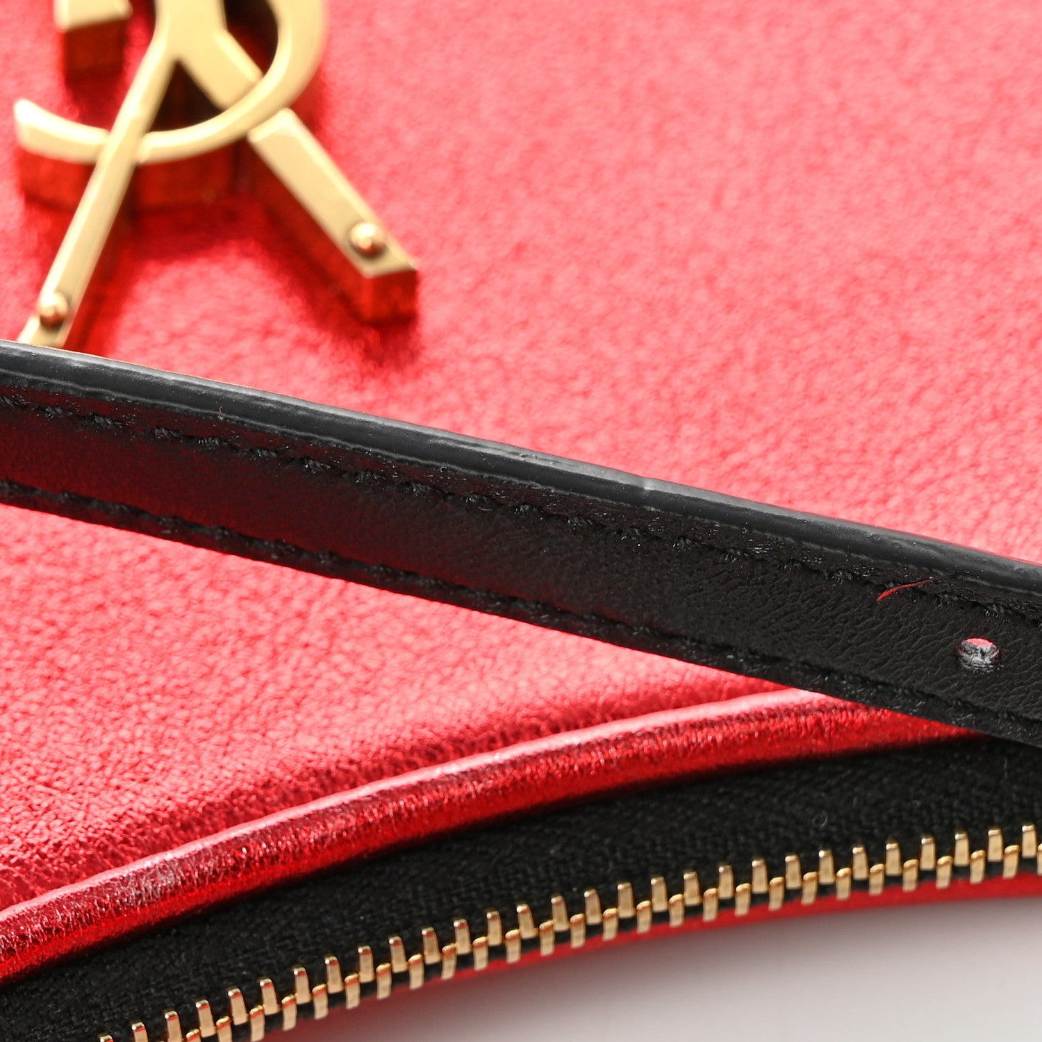 Saint Laurent Metallic Calfskin Heart Monogram Crossbody Black Rouge 12 of 12
