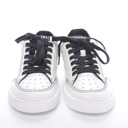Chanel Calfskin Womens Logo Sneakers 37 White Black 2 of 10