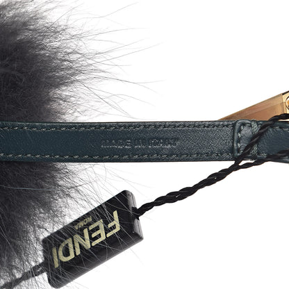 Fendi Fox Fur Nappa FF Pom Pom Bag Charm Black Foresta Bubblegum Cheesecake 3 of 4