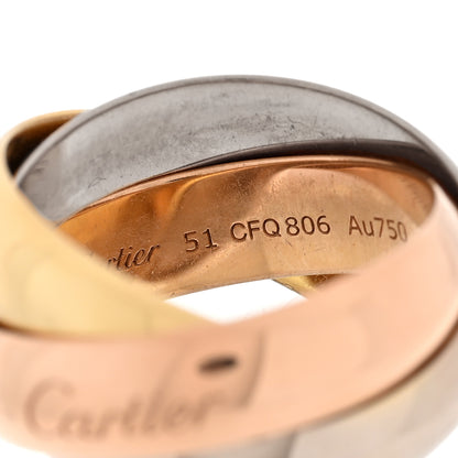 Cartier 18K Pink Yellow White Gold Extra Large Trinity Ring 51 5.75 4 of 7
