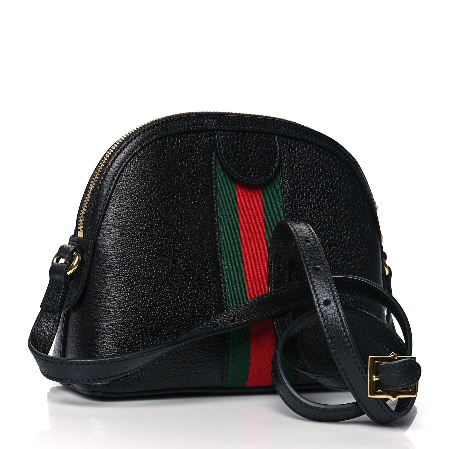 Calfskin GG Web Small Ophidia Dome Shoulder Bag Black