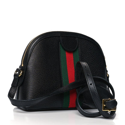 Gucci Calfskin GG Web Small Ophidia Dome Shoulder Bag Black 3 of 11