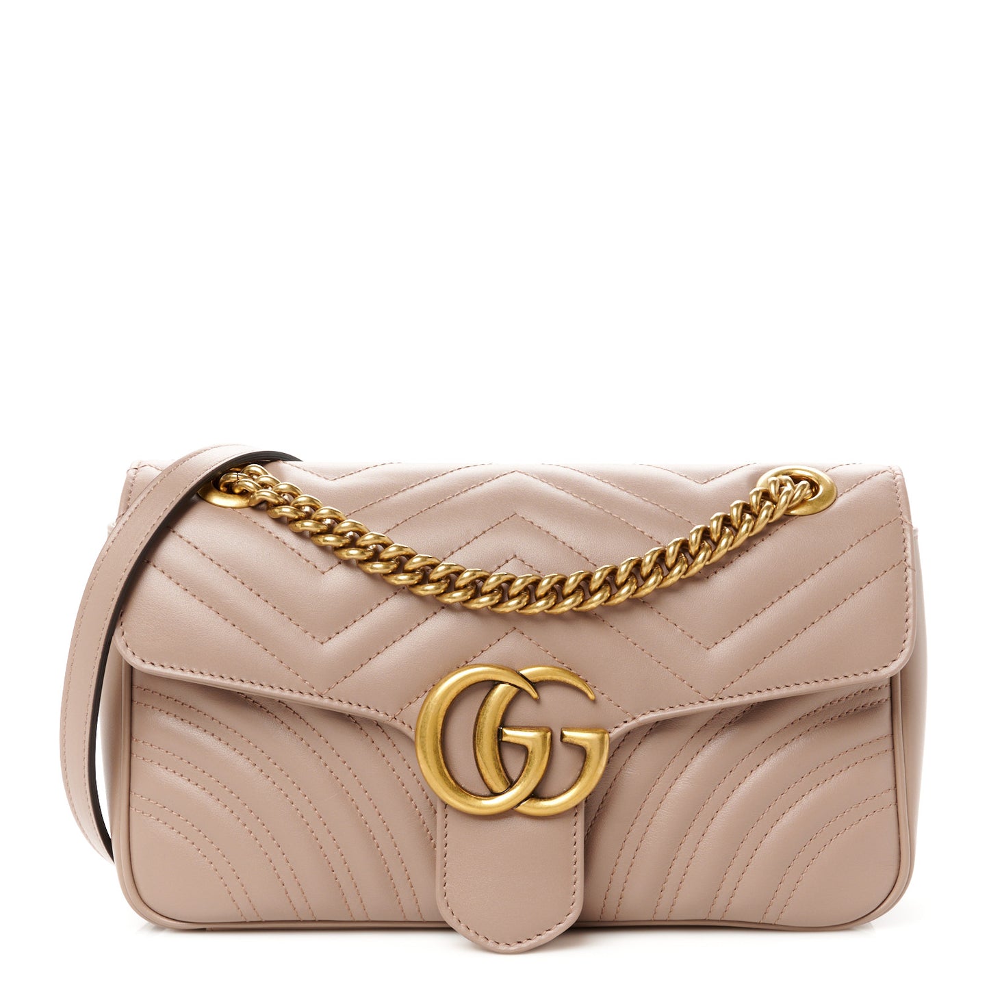 Calfskin Matelasse Small GG Marmont Shoulder Bag Porcelain Rose