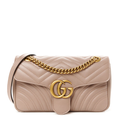 Gucci Calfskin Matelasse Small GG Marmont Shoulder Bag Porcelain Rose 1 of 11
