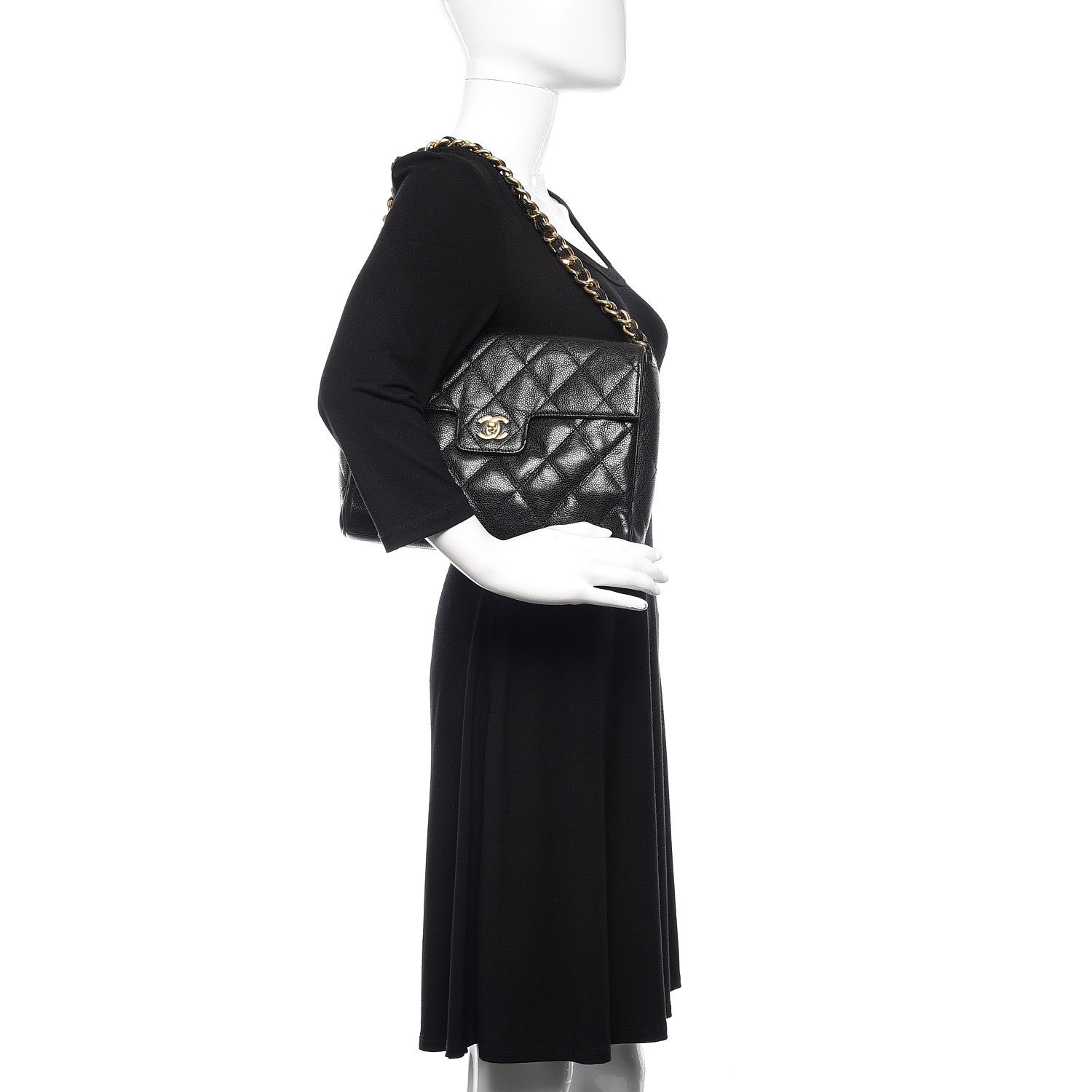 Chanel Caviar Quilted Medium Single Flap Black 2 of 15