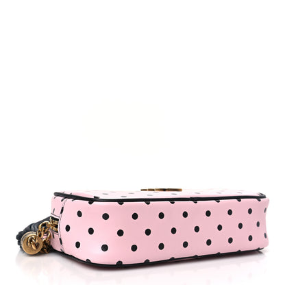 Saint Laurent Calfskin Printed Polka Dot Mini Lou Camera Bag Pink Black 4 of 10