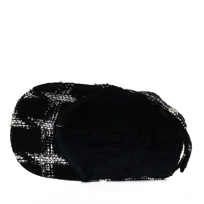 Chanel Tweed Cap Hat M Black White 6 of 7