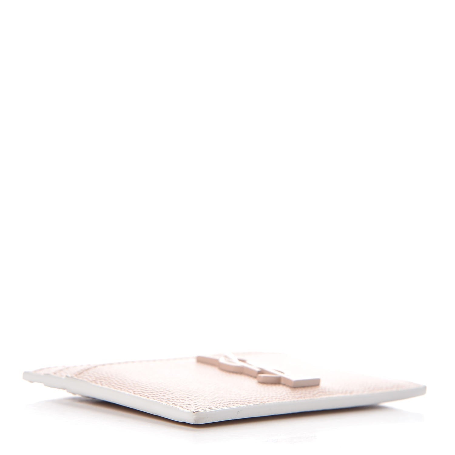 Saint Laurent Grain De Poudre Monogram Credit Card Case Rose 4 of 8