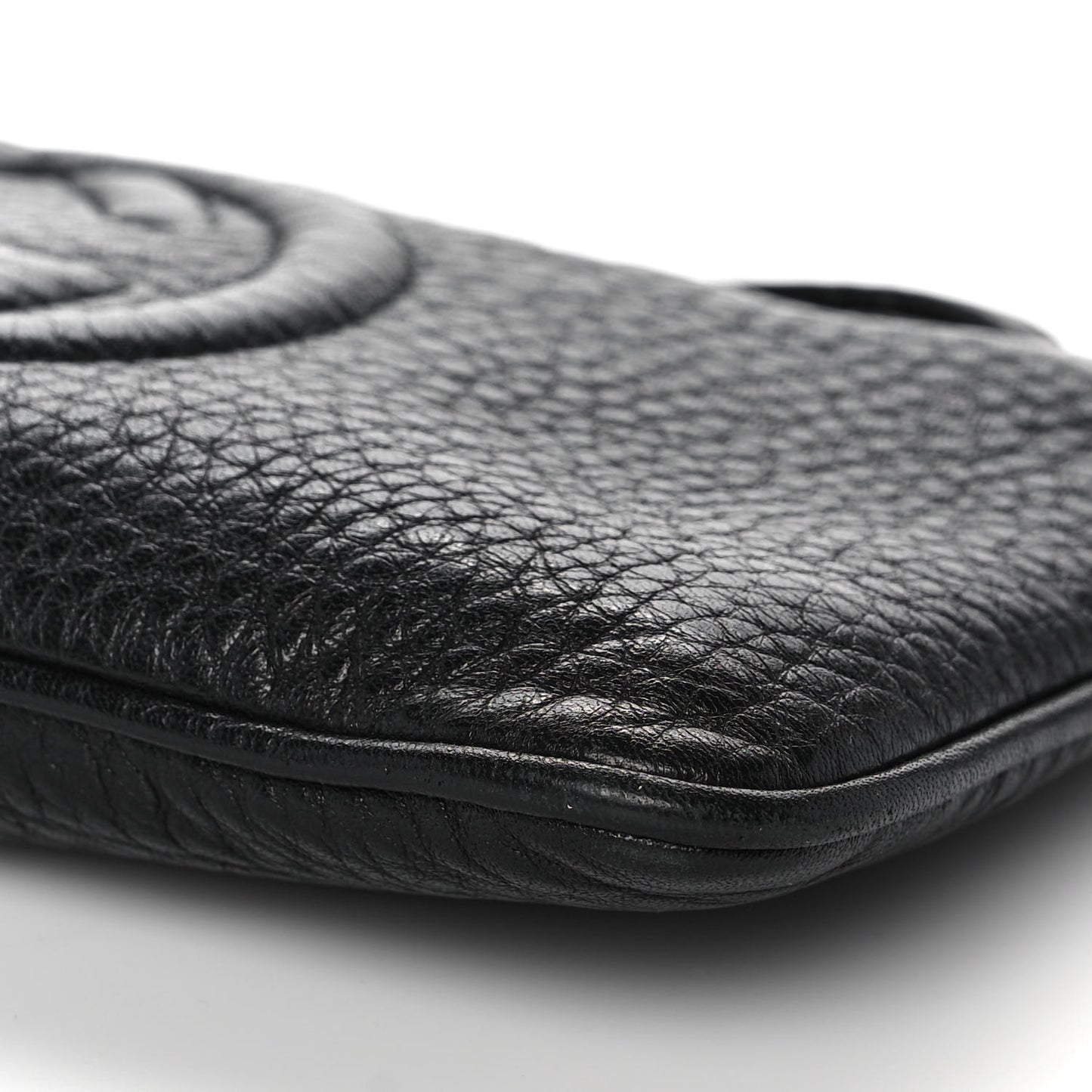 Pebbled Calfskin Soho Wristlet Black