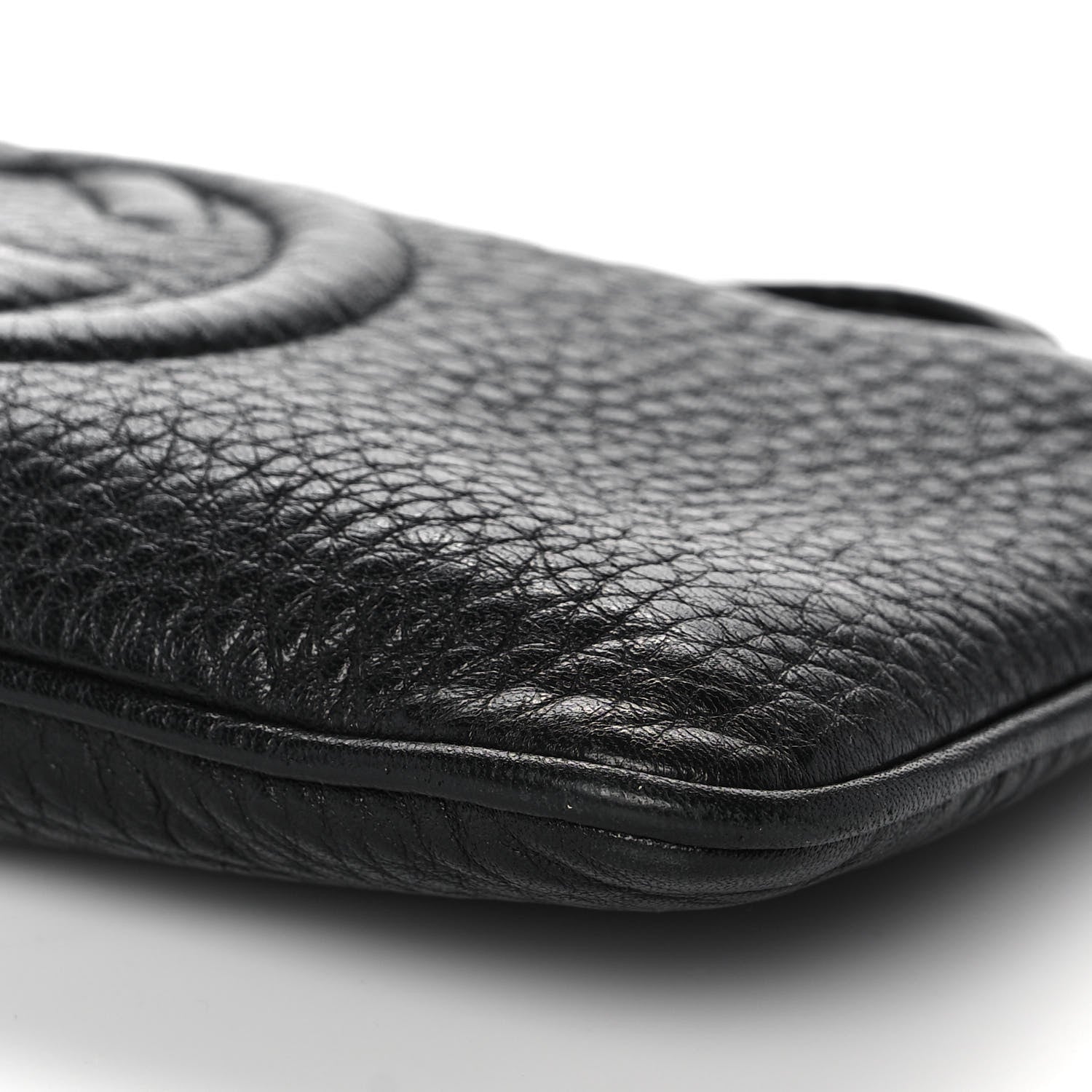 Gucci Pebbled Calfskin Soho Wristlet Black 8 of 10