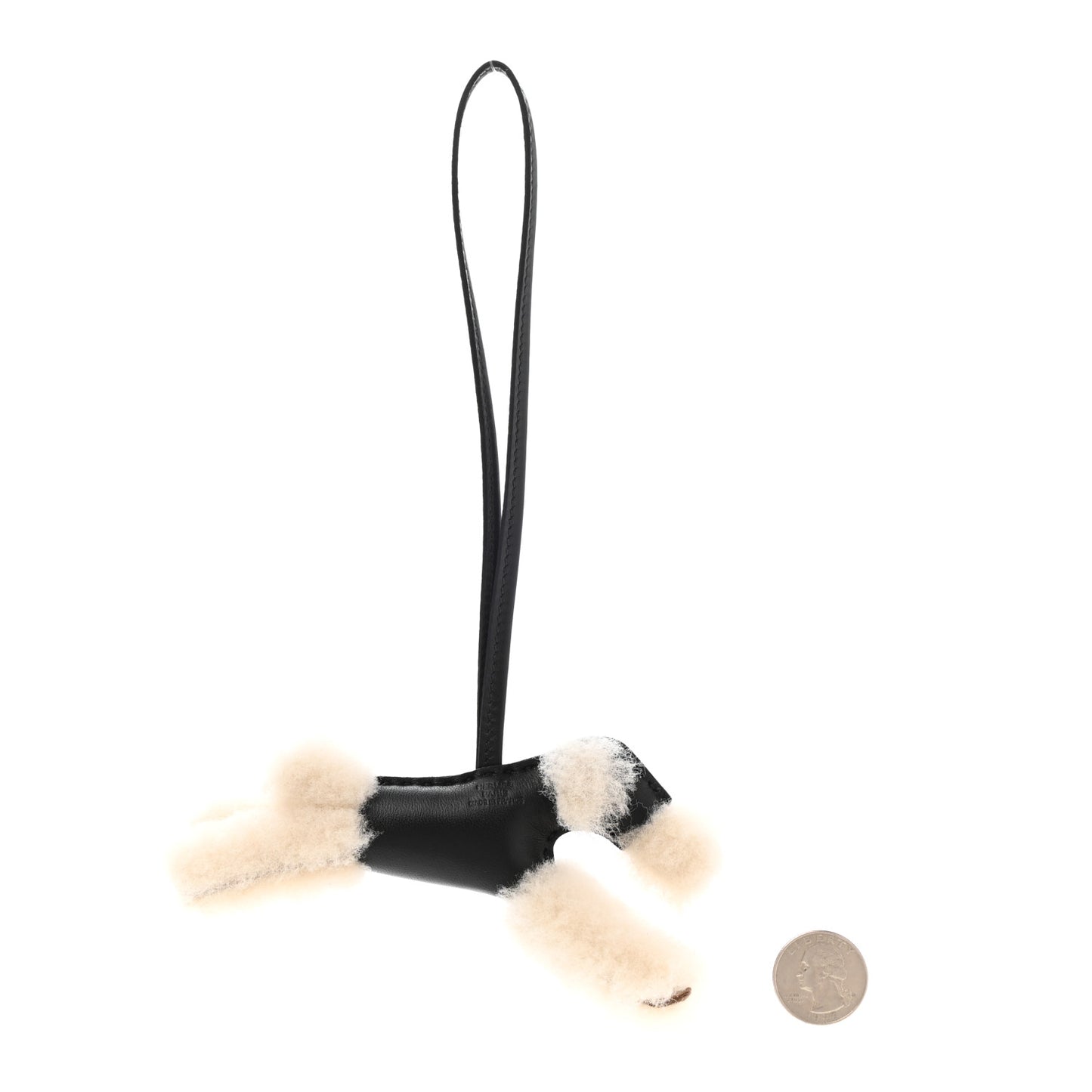 Milo Lambskin Shearling Budy Charm Black