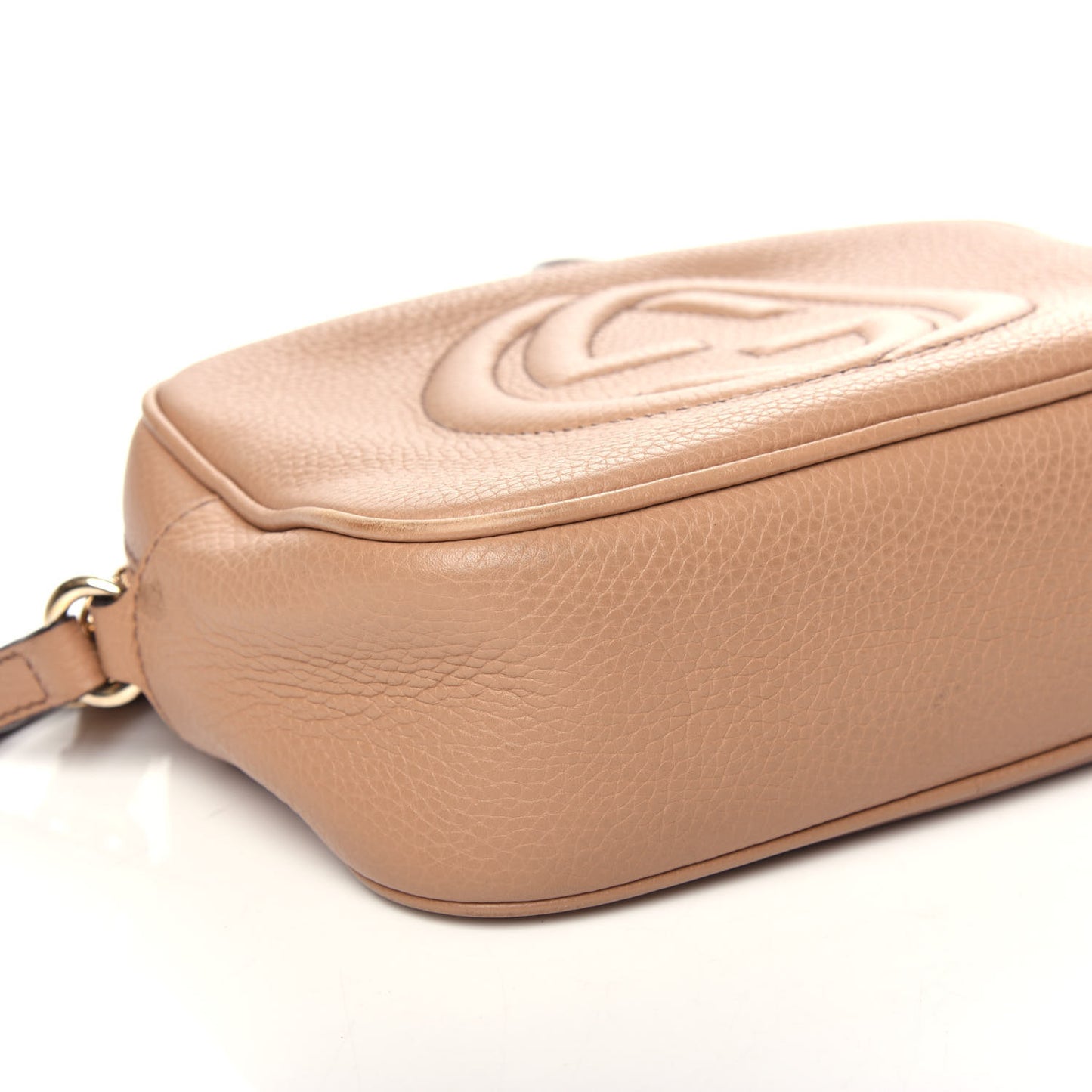 Pebbled Calfskin Small Soho Disco Bag Rose Beige