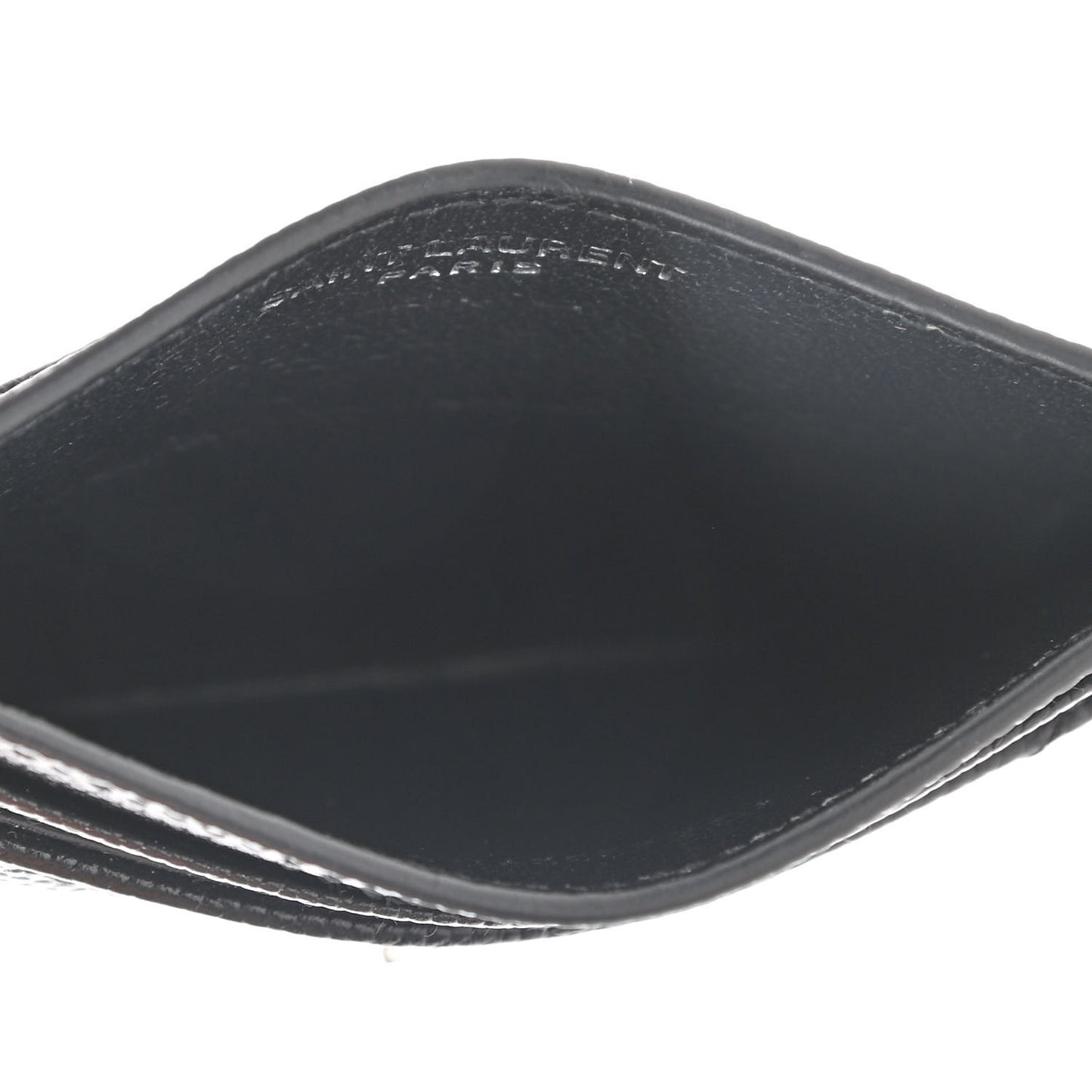 Grain De Poudre Matelasse Chevron Monogram Credit Card Case Black