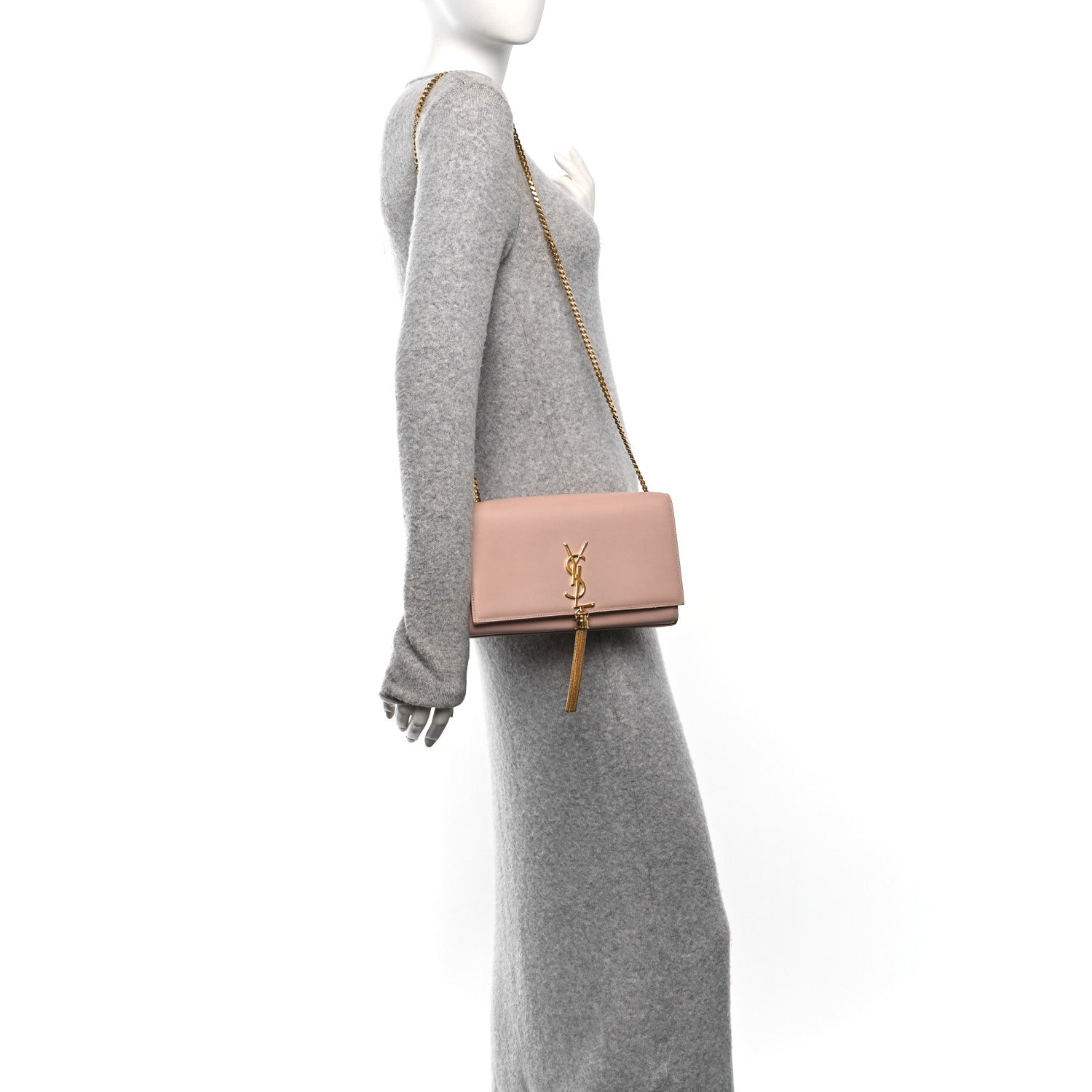 Saint Laurent Smooth Calfskin Medium Classic Monogram Kate Tassel Satchel Pink 2 of 14