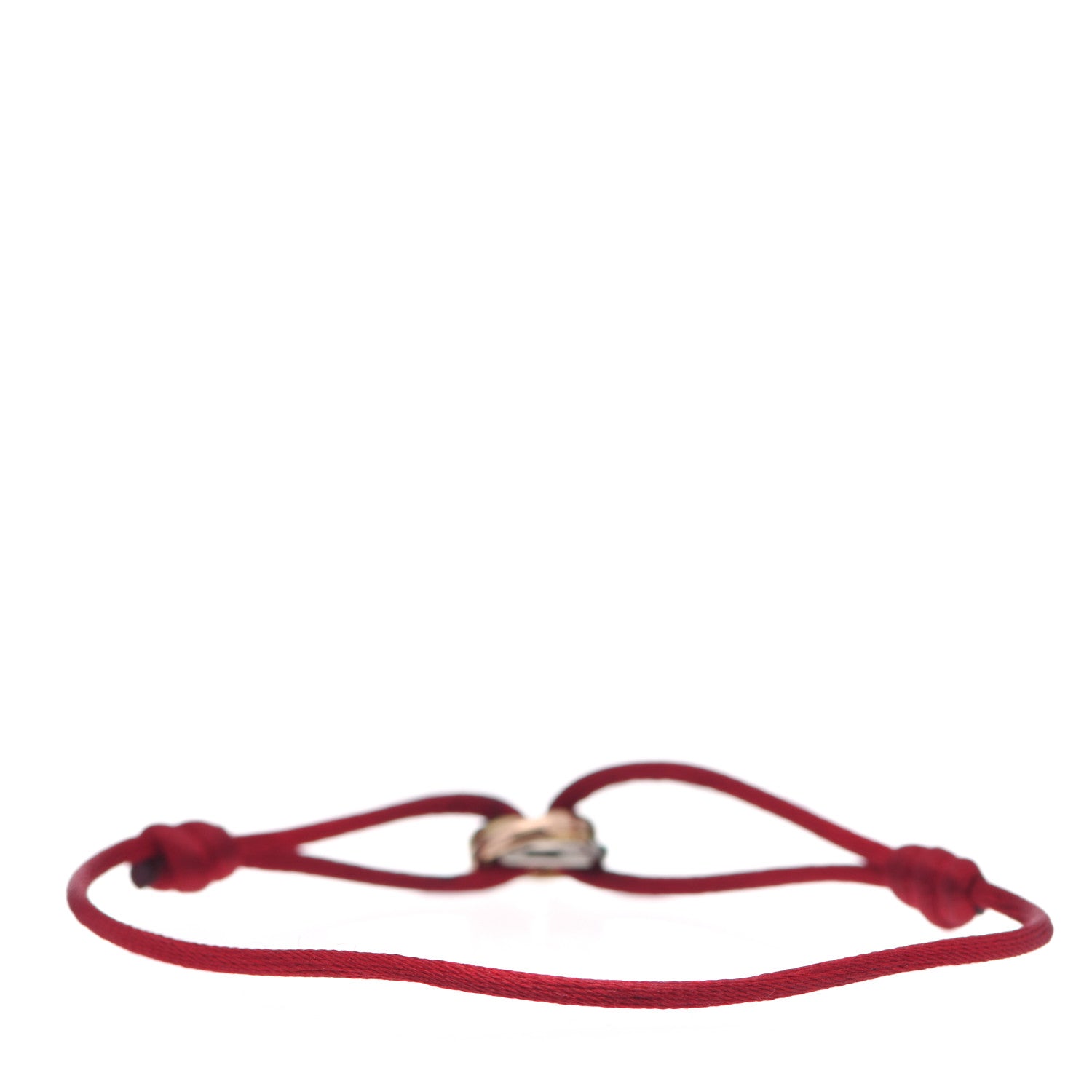 Cartier 18K Pink Yellow White Gold Trinity Cord Bracelet Red 2 of 5