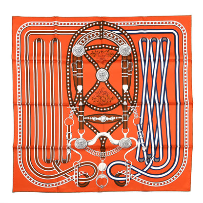 Hermes Silk Carre Grand Tralala Scarf 90 Potiron Carmel Kaki 1 of 6
