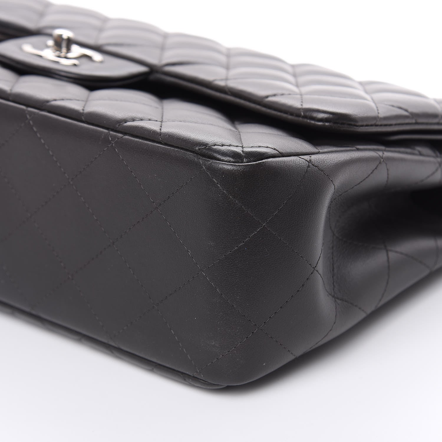 Chanel Lambskin Quilted Jumbo Double Flap Dark Grey 11 of 14