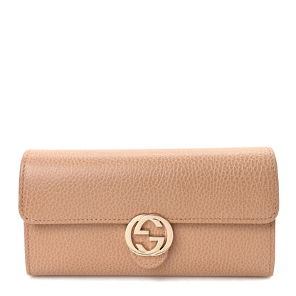 Gucci Dollar Calfskin Interlocking G Continental Wallet Camelia 1 of 7