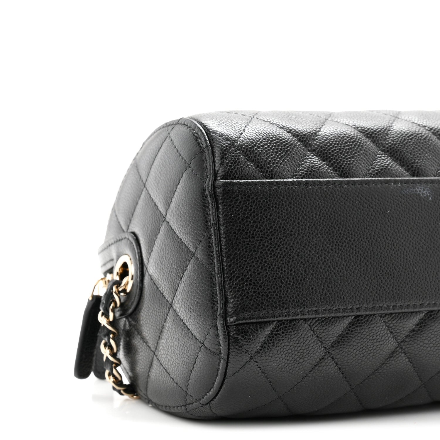 Chanel Caviar Quilted Barrel Clutch With Chain  Black 9 of 10