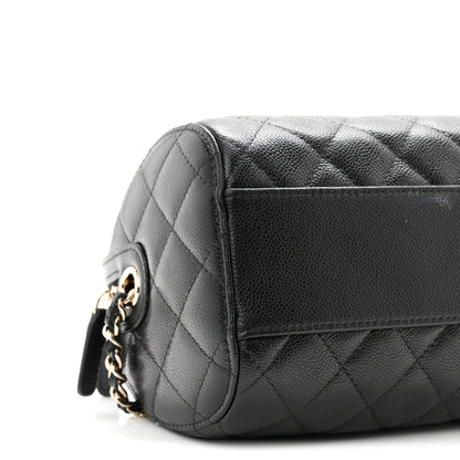 Chanel Caviar Quilted Barrel Clutch With Chain  Black 9 of 10