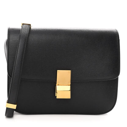 Celine Liege Calfskin Medium Classic Box Flap Bag Black 1 of 11