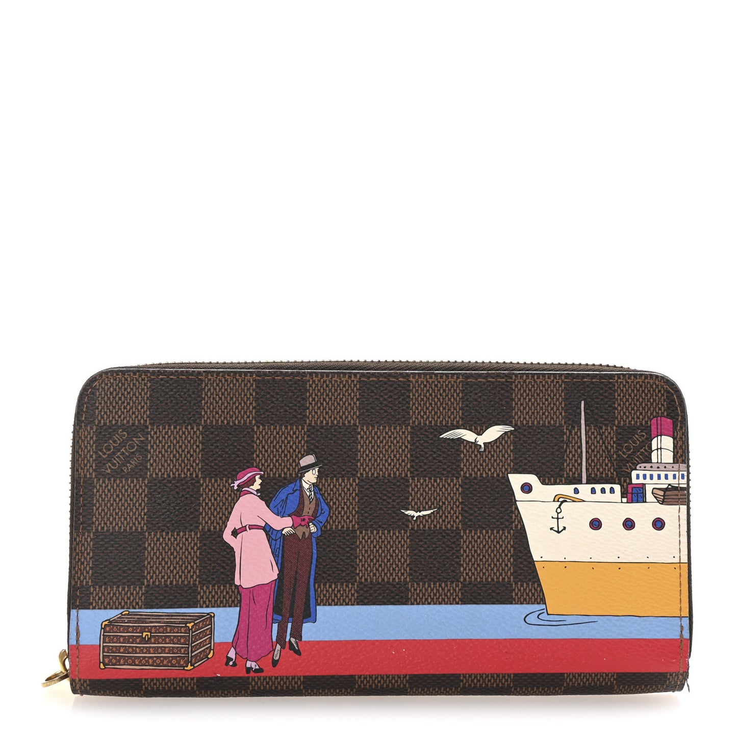 Damier Ebene 2016 Christmas Animation Zippy Wallet Rouge